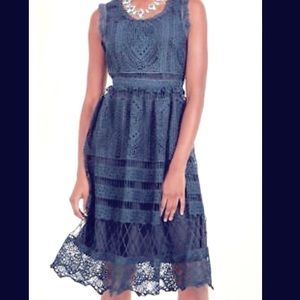 ModCloth x Geode navy crochet lace dress